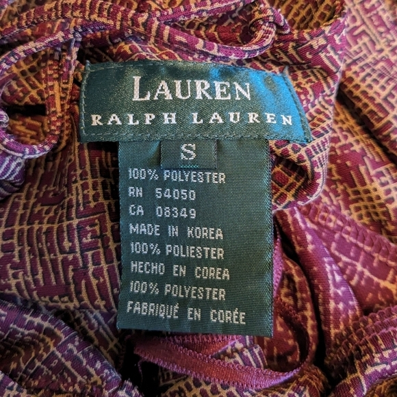 LRL Plum Tie Up Back Mini Dress Size S - Picture 6 of 6